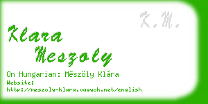 klara meszoly business card